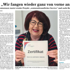 Zeitungsartikel zum Thema „seniorenfreundlicher Service“ – BNN